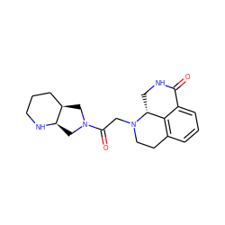O=C1NC[C@@H]2c3c(cccc31)CCN2CC(=O)N1C[C@@H]2CCCN[C@@H]2C1 ZINC000095584038