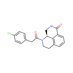 O=C1NC[C@H]2c3c(cccc31)CCN2C(=O)Cc1ccc(Cl)cc1 ZINC000045350045