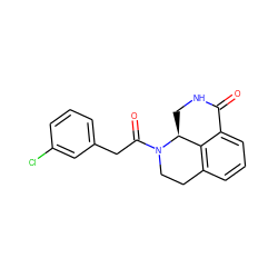 O=C1NC[C@H]2c3c(cccc31)CCN2C(=O)Cc1cccc(Cl)c1 ZINC000043178842