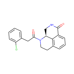 O=C1NC[C@H]2c3c(cccc31)CCN2C(=O)Cc1ccccc1Cl ZINC000045349674