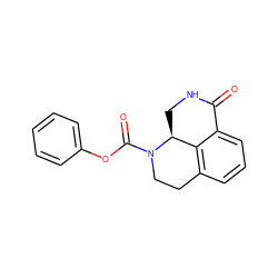 O=C1NC[C@H]2c3c(cccc31)CCN2C(=O)Oc1ccccc1 ZINC000045351163