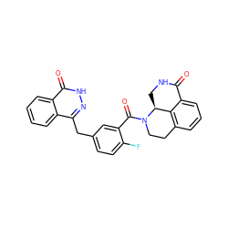 O=C1NC[C@H]2c3c(cccc31)CCN2C(=O)c1cc(Cc2n[nH]c(=O)c3ccccc23)ccc1F ZINC000095582885