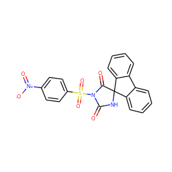 O=C1NC2(C(=O)N1S(=O)(=O)c1ccc([N+](=O)[O-])cc1)c1ccccc1-c1ccccc12 ZINC000299850931