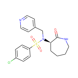 O=C1NCCCC[C@H]1N(Cc1ccncc1)S(=O)(=O)c1ccc(Cl)cc1 ZINC000028957744