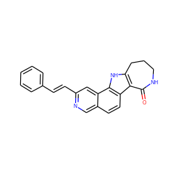 O=C1NCCCc2[nH]c3c(ccc4cnc(/C=C/c5ccccc5)cc43)c21 ZINC000072109351