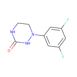 O=C1NCCN(c2cc(F)cc(F)c2)N1 ZINC000013759035