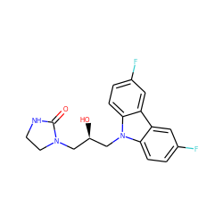 O=C1NCCN1C[C@@H](O)Cn1c2ccc(F)cc2c2cc(F)ccc21 ZINC001565520757