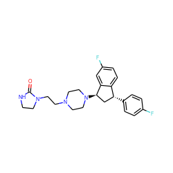 O=C1NCCN1CCN1CCN([C@@H]2C[C@@H](c3ccc(F)cc3)c3ccc(F)cc32)CC1 ZINC000026376998