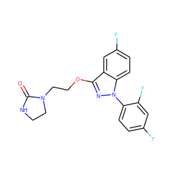 O=C1NCCN1CCOc1nn(-c2ccc(F)cc2F)c2ccc(F)cc12 ZINC000653848710