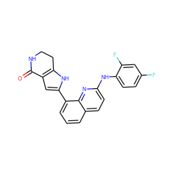 O=C1NCCc2[nH]c(-c3cccc4ccc(Nc5ccc(F)cc5F)nc34)cc21 ZINC000222359423