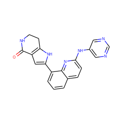 O=C1NCCc2[nH]c(-c3cccc4ccc(Nc5cncnc5)nc34)cc21 ZINC000222415574