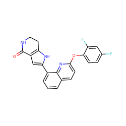 O=C1NCCc2[nH]c(-c3cccc4ccc(Oc5ccc(F)cc5F)nc34)cc21 ZINC000222351378