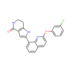 O=C1NCCc2[nH]c(-c3cccc4ccc(Oc5cccc(Cl)c5)nc34)cc21 ZINC000222375134