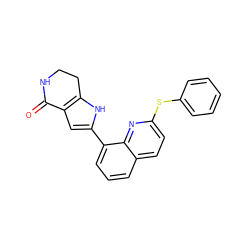 O=C1NCCc2[nH]c(-c3cccc4ccc(Sc5ccccc5)nc34)cc21 ZINC000222372128