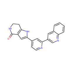 O=C1NCCc2[nH]c(-c3ccnc(-c4cnc5ccccc5c4)c3)cc21 ZINC000016052855