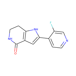 O=C1NCCc2[nH]c(-c3ccncc3F)cc21 ZINC000028970206