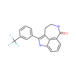 O=C1NCCc2c(-c3cccc(C(F)(F)F)c3)[nH]c3cccc1c23 ZINC000013491952