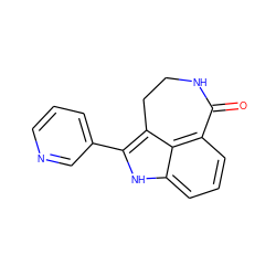 O=C1NCCc2c(-c3cccnc3)[nH]c3cccc1c23 ZINC000013491957