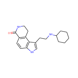 O=C1NCCc2c1ccc1[nH]cc(CCNC3CCCCC3)c21 ZINC000042921034