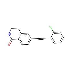 O=C1NCCc2cc(C#Cc3ccccc3Cl)ccc21 ZINC000066080324