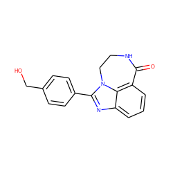 O=C1NCCn2c(-c3ccc(CO)cc3)nc3cccc1c32 ZINC000013492942