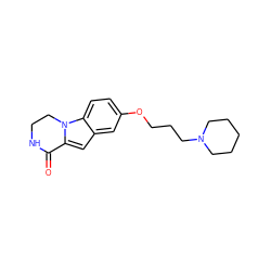 O=C1NCCn2c1cc1cc(OCCCN3CCCCC3)ccc12 ZINC000064549225