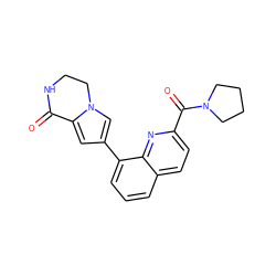 O=C1NCCn2cc(-c3cccc4ccc(C(=O)N5CCCC5)nc34)cc21 ZINC000222408799