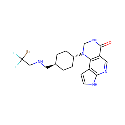 O=C1NCN([C@H]2CC[C@H](CNCC(F)(F)Br)CC2)c2c1cnc1[nH]ccc21 ZINC001772635277