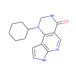 O=C1NCN(C2CCCCC2)c2c1cnc1[nH]ccc21 ZINC000221207211