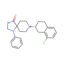 O=C1NCN(c2ccccc2)C12CCN([C@@H]1CCc3cccc(Cl)c3C1)CC2 ZINC000013806842