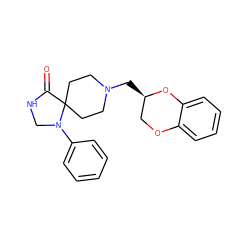 O=C1NCN(c2ccccc2)C12CCN(C[C@@H]1COc3ccccc3O1)CC2 ZINC000053113560