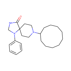 O=C1NCN(c2ccccc2)C12CCN(C1CCCCCCCCC1)CC2 ZINC000027894588