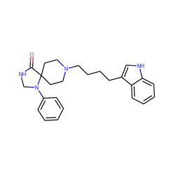 O=C1NCN(c2ccccc2)C12CCN(CCCCc1c[nH]c3ccccc13)CC2 ZINC000653863948