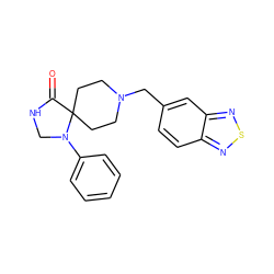 O=C1NCN(c2ccccc2)C12CCN(Cc1ccc3nsnc3c1)CC2 ZINC000013864322