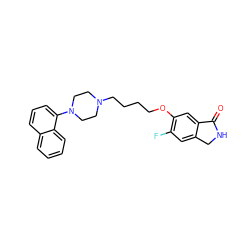 O=C1NCc2cc(F)c(OCCCCN3CCN(c4cccc5ccccc45)CC3)cc21 ZINC000064549009