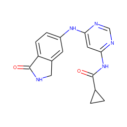 O=C1NCc2cc(Nc3cc(NC(=O)C4CC4)ncn3)ccc21 ZINC001772599815