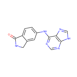 O=C1NCc2cc(Nc3ncnc4[nH]cnc34)ccc21 ZINC001772580738