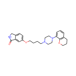 O=C1NCc2ccc(OCCCCN3CCN(c4cccc5c4OCCC5)CC3)cc21 ZINC000064526899