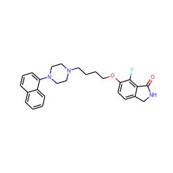 O=C1NCc2ccc(OCCCCN3CCN(c4cccc5ccccc45)CC3)c(F)c21 ZINC000064528347