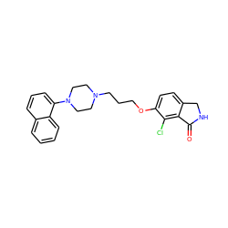 O=C1NCc2ccc(OCCCN3CCN(c4cccc5ccccc45)CC3)c(Cl)c21 ZINC000064540290