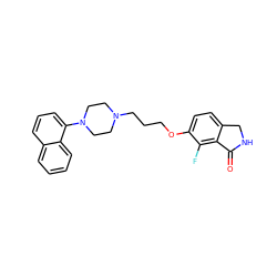 O=C1NCc2ccc(OCCCN3CCN(c4cccc5ccccc45)CC3)c(F)c21 ZINC000064540939