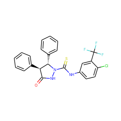 O=C1NN(C(=S)Nc2ccc(Cl)c(C(F)(F)F)c2)[C@@H](c2ccccc2)[C@@H]1c1ccccc1 ZINC000000598804