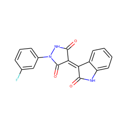 O=C1NN(c2cccc(F)c2)C(=O)/C1=C1\C(=O)Nc2ccccc21 ZINC000000618571