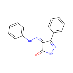 O=C1NN=C(c2ccccc2)/C1=N/Nc1ccccc1 ZINC000039647302