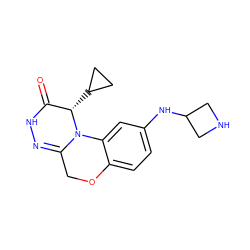 O=C1NN=C2COc3ccc(NC4CNC4)cc3N2[C@H]1C1CC1 ZINC000299837708