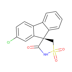 O=C1NS(=O)(=O)C[C@@]12c1ccccc1-c1ccc(Cl)cc12 ZINC000013446538