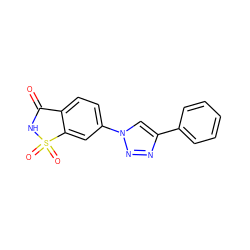 O=C1NS(=O)(=O)c2cc(-n3cc(-c4ccccc4)nn3)ccc21 ZINC000169309501