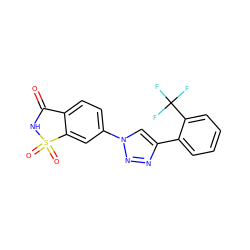 O=C1NS(=O)(=O)c2cc(-n3cc(-c4ccccc4C(F)(F)F)nn3)ccc21 ZINC000169309503