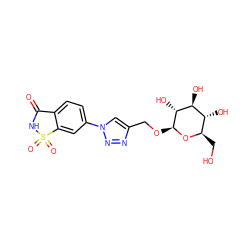 O=C1NS(=O)(=O)c2cc(-n3cc(CO[C@@H]4O[C@H](CO)[C@@H](O)[C@H](O)[C@H]4O)nn3)ccc21 ZINC000169309511