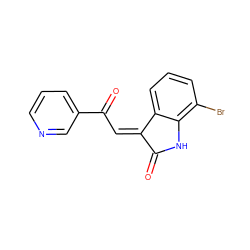 O=C1Nc2c(Br)cccc2/C1=C\C(=O)c1cccnc1 ZINC000101412621